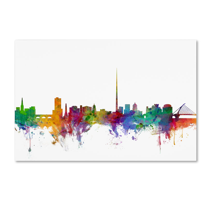 Trademark Art 'Dublin Ireland Skyline' Graphic Art Print on Wrapped